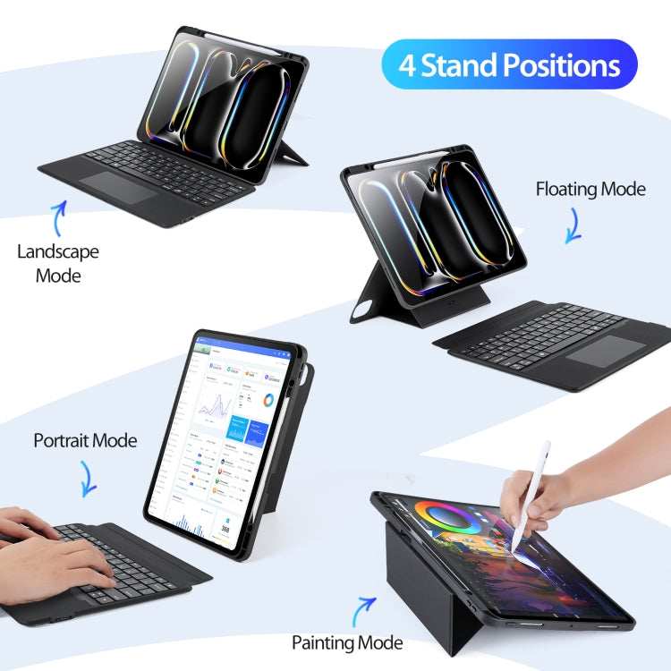 Étui clavier magnétique sans fil Bluetooth DUX DUCIS série DK pour iPad Pro 13 (2024), iPad Pro 11 (2024), iPad Air 11 (2024), iPad 4 et 5 (2022), iPad 10e génération (10.9) (2022), iPad 10.2 (2019/2020/2021/Air 2019)