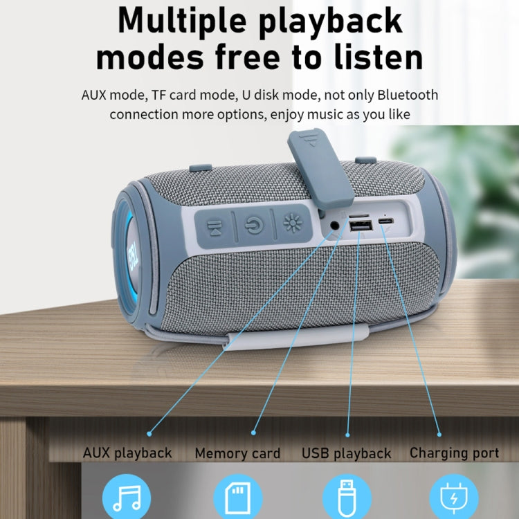 T&G TG-657 Portable Wireless 3D Stereo Subwoofer Bluetooth Speaker Support FM / LED Atmosphere Light, TG-657