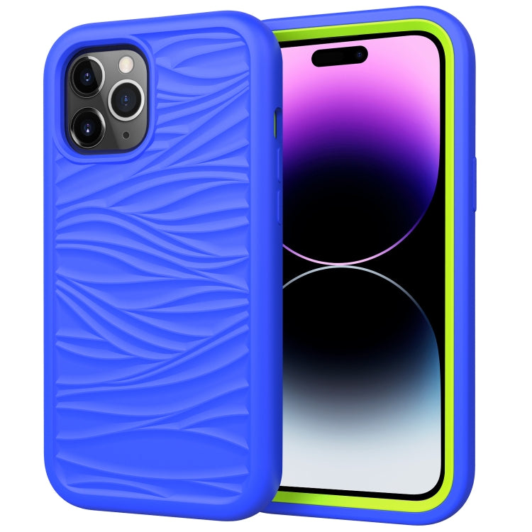 Wave Pattern 3 in 1 Silicone + PC Phone Case, For iPhone 15 Pro Max, For iPhone 15 Pro, For iPhone 15 Plus