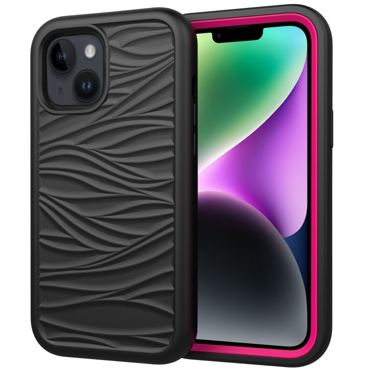 Wave Pattern 3 in 1 Silicone + PC Phone Case, For iPhone 15 Pro Max, For iPhone 15 Pro, For iPhone 15 Plus