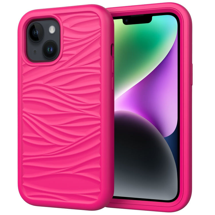 Wave Pattern 3 in 1 Silicone + PC Phone Case, For iPhone 15 Pro Max, For iPhone 15 Pro, For iPhone 15 Plus