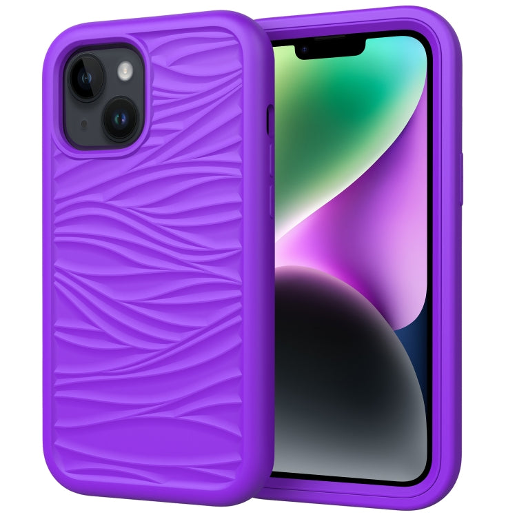 Wave Pattern 3 in 1 Silicone + PC Phone Case, For iPhone 15 Pro Max, For iPhone 15 Pro, For iPhone 15 Plus