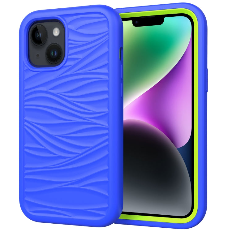 Wave Pattern 3 in 1 Silicone + PC Phone Case, For iPhone 15
