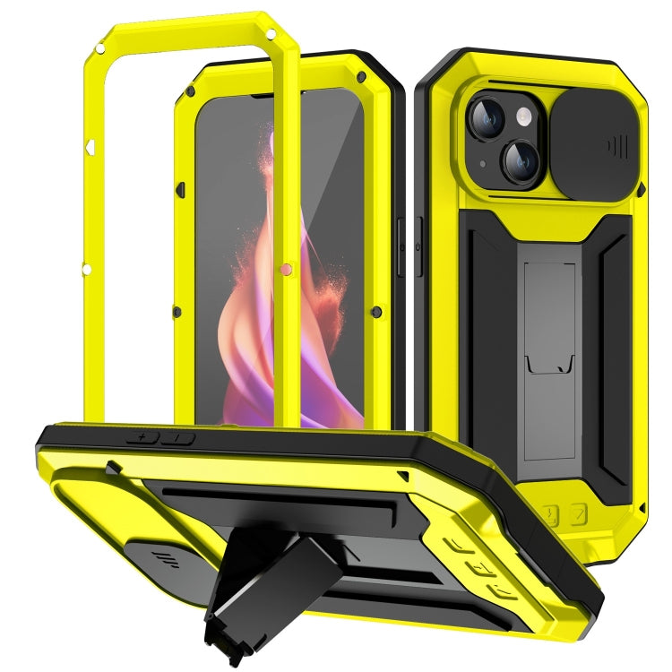 R-JUST Sliding Camera IP54 Life Waterproof Holder Phone Case, For iPhone 15 Pro, For iPhone 15 Plus, For iPhone 15