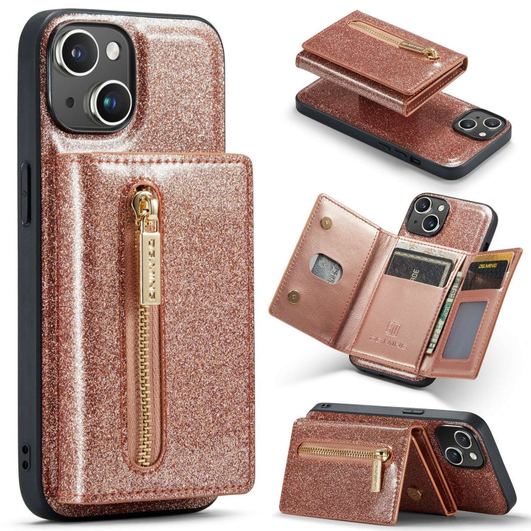 DG.MING M3 Series Glitter Powder Card Bag Leather Phone Case