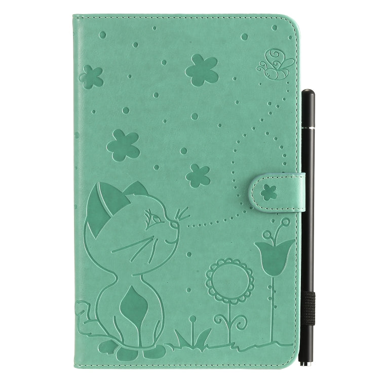 Cat Bee Embossing Pattern Shockproof Table PC Protective Case with Holder & Card Slots & Wallet & Pen Slot, For Samsung Galaxy Tab A8.0 (2018) T387, For Samsung Galaxy Tab A10.1 (2019) T510, For Samsung Galaxy Tab E9.6 T560