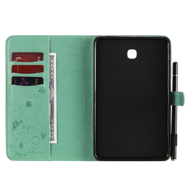 Cat Bee Embossing Pattern Shockproof Table PC Protective Case with Holder & Card Slots & Wallet & Pen Slot, For Samsung Galaxy Tab A8.0 (2018) T387, For Samsung Galaxy Tab A10.1 (2019) T510, For Samsung Galaxy Tab E9.6 T560