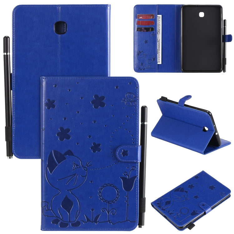 Cat Bee Embossing Pattern Shockproof Table PC Protective Case with Holder & Card Slots & Wallet & Pen Slot, For Samsung Galaxy Tab A8.0 (2018) T387, For Samsung Galaxy Tab A10.1 (2019) T510, For Samsung Galaxy Tab E9.6 T560