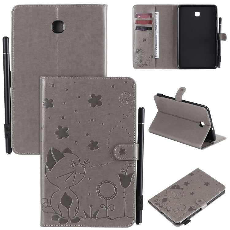 Cat Bee Embossing Pattern Shockproof Table PC Protective Case with Holder & Card Slots & Wallet & Pen Slot, For Samsung Galaxy Tab A8.0 (2018) T387, For Samsung Galaxy Tab A10.1 (2019) T510, For Samsung Galaxy Tab E9.6 T560