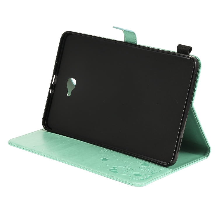 Cat Bee Embossing Pattern Shockproof Table PC Protective Case with Holder & Card Slots & Wallet & Pen Slot, For Samsung Galaxy Tab A10.1 (2016) T580