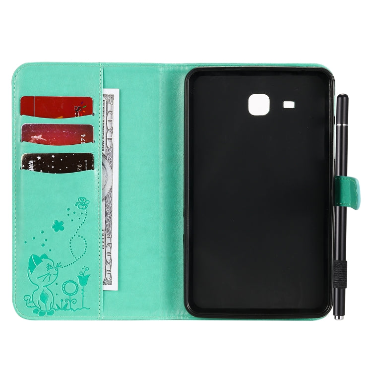 Cat Bee Embossing Pattern Shockproof Table PC Protective Case with Holder & Card Slots & Wallet & Pen Slot & Wake-up / Sleep Function, For Samsung Galaxy Tab A7.0 (2016) T280, For Samsung Galaxy Tab A8.0 (2015) T350, For Samsung Galaxy Tab A9.7 T550