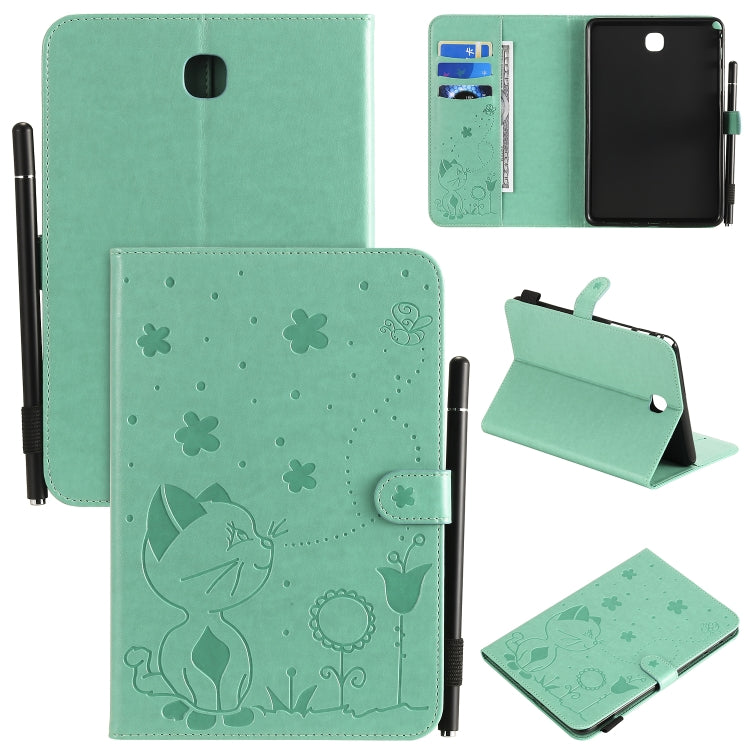 Cat Bee Embossing Pattern Shockproof Table PC Protective Case with Holder & Card Slots & Wallet & Pen Slot & Wake-up / Sleep Function, For Samsung Galaxy Tab A7.0 (2016) T280, For Samsung Galaxy Tab A8.0 (2015) T350, For Samsung Galaxy Tab A9.7 T550