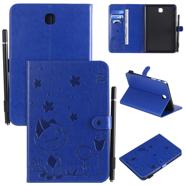 Cat Bee Embossing Pattern Shockproof Table PC Protective Case with Holder & Card Slots & Wallet & Pen Slot & Wake-up / Sleep Function, For Samsung Galaxy Tab A7.0 (2016) T280, For Samsung Galaxy Tab A8.0 (2015) T350, For Samsung Galaxy Tab A9.7 T550