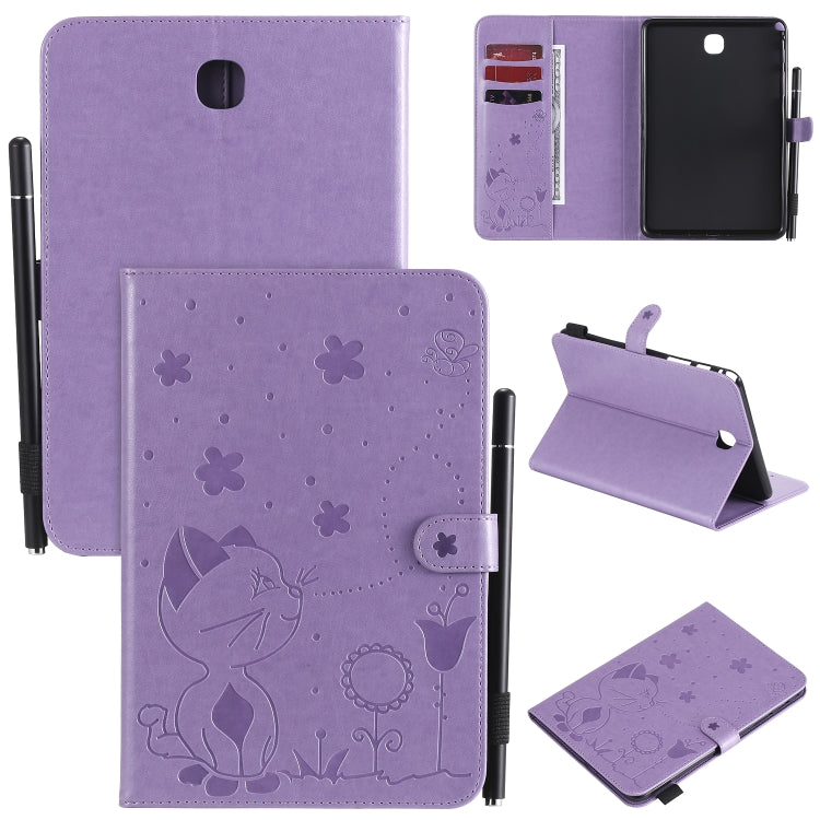 Cat Bee Embossing Pattern Shockproof Table PC Protective Case with Holder & Card Slots & Wallet & Pen Slot & Wake-up / Sleep Function, For Samsung Galaxy Tab A7.0 (2016) T280, For Samsung Galaxy Tab A8.0 (2015) T350, For Samsung Galaxy Tab A9.7 T550
