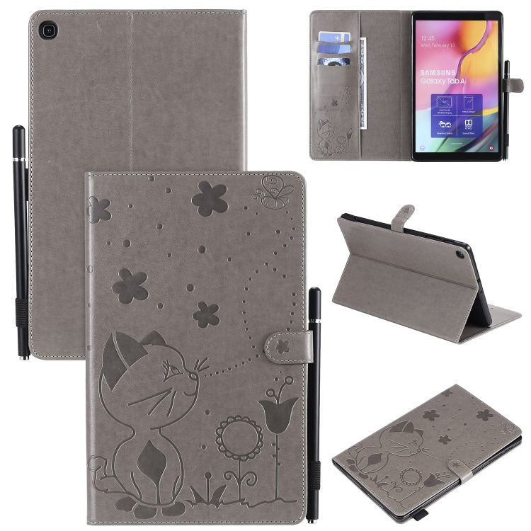 Cat Bee Embossing Pattern Shockproof Table PC Protective Case with Holder & Card Slots & Wallet & Pen Slot & Wake-up / Sleep Function, For Samsung Galaxy Tab A7.0 (2016) T280, For Samsung Galaxy Tab A8.0 (2015) T350, For Samsung Galaxy Tab A9.7 T550