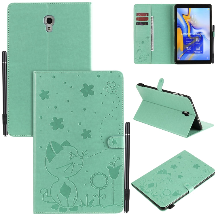 Cat Bee Embossing Pattern Shockproof Table PC Protective Case with Holder & Card Slots & Wallet & Pen Slot & Wake-up / Sleep Function, For Samsung Galaxy Tab A10.5 T590 / T595, For Samsung Galaxy Tab S5e T720 / T725