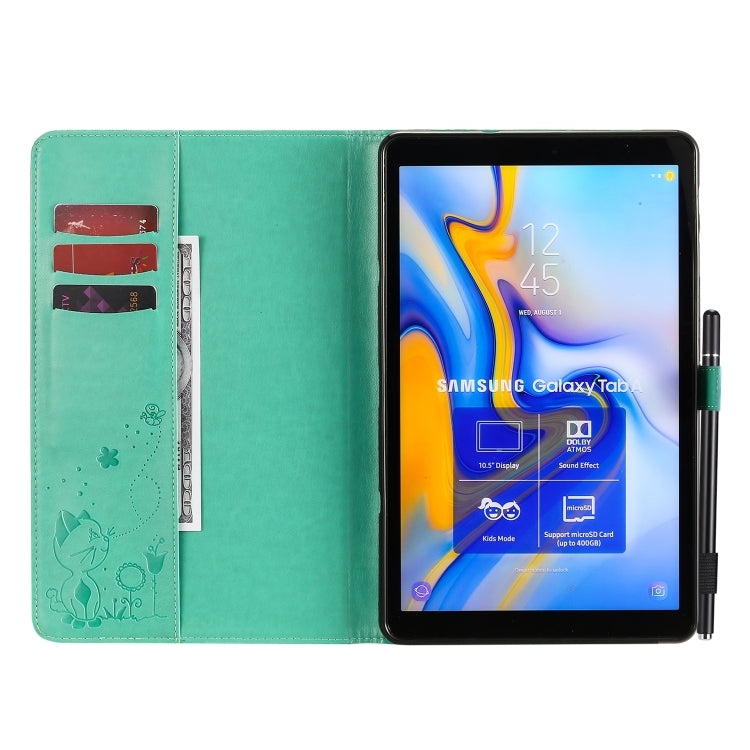 Cat Bee Embossing Pattern Shockproof Table PC Protective Case with Holder & Card Slots & Wallet & Pen Slot & Wake-up / Sleep Function, For Samsung Galaxy Tab A10.5 T590 / T595, For Samsung Galaxy Tab S5e T720 / T725