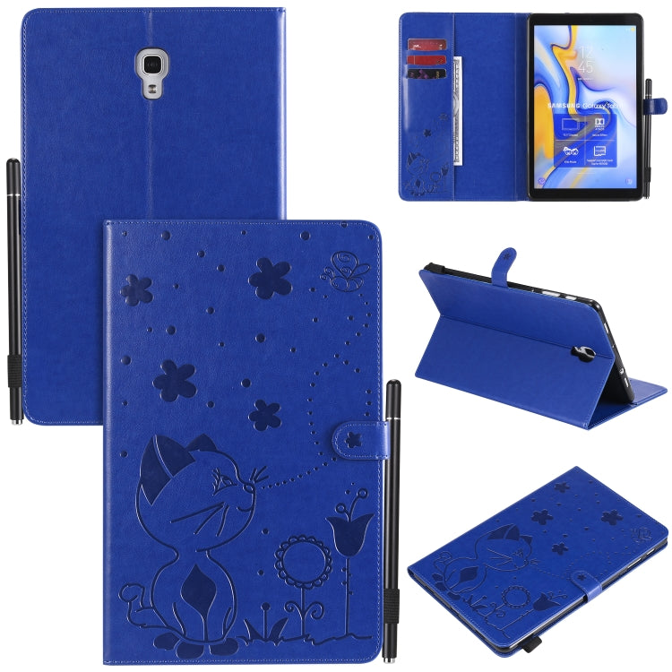 Cat Bee Embossing Pattern Shockproof Table PC Protective Case with Holder & Card Slots & Wallet & Pen Slot & Wake-up / Sleep Function, For Samsung Galaxy Tab A10.5 T590 / T595, For Samsung Galaxy Tab S5e T720 / T725