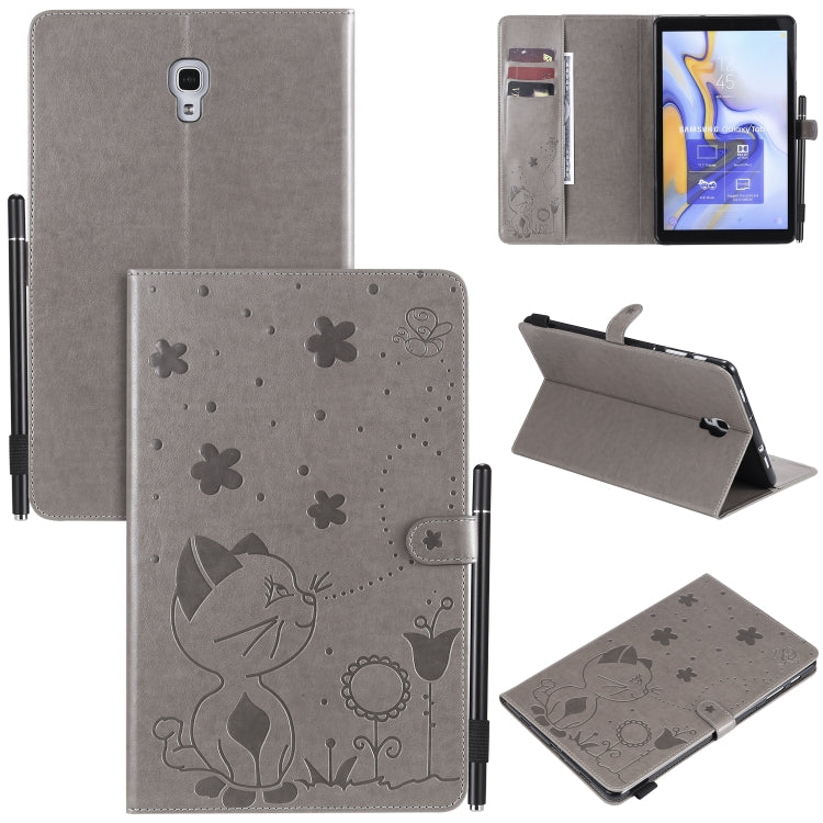 Cat Bee Embossing Pattern Shockproof Table PC Protective Case with Holder & Card Slots & Wallet & Pen Slot & Wake-up / Sleep Function, For Samsung Galaxy Tab A10.5 T590 / T595, For Samsung Galaxy Tab S5e T720 / T725