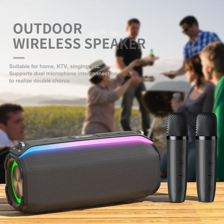 New RiXing NR8809 20W Outdoor Portable TWS Smart Wireless Bluetooth Speaker, Single Mic, Dual Mic
