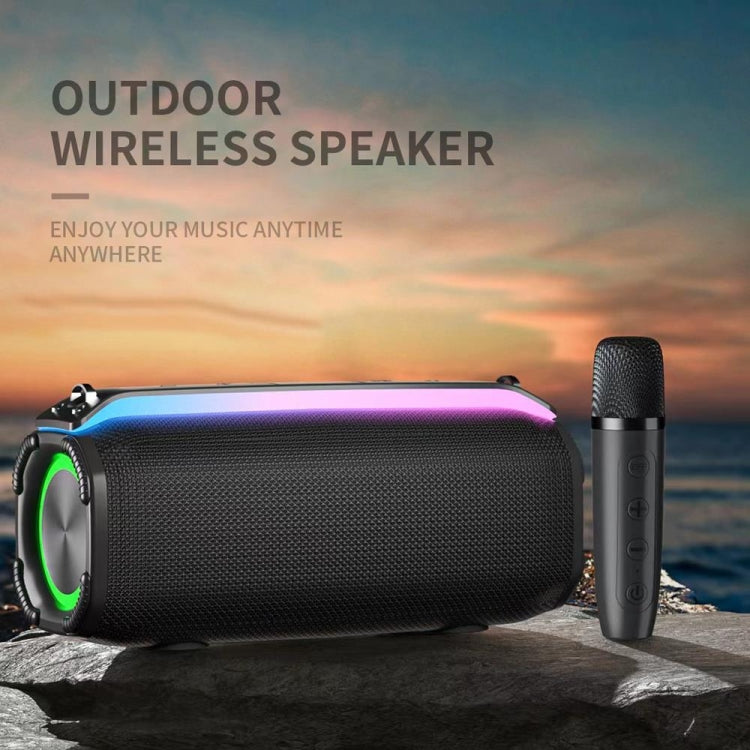 New RiXing NR8809 20W Outdoor Portable TWS Smart Wireless Bluetooth Speaker, Single Mic, Dual Mic