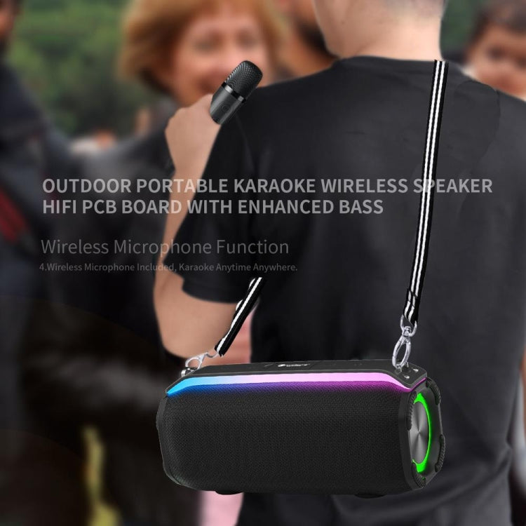 New RiXing NR8809 20W Outdoor Portable TWS Smart Wireless Bluetooth Speaker, Single Mic, Dual Mic
