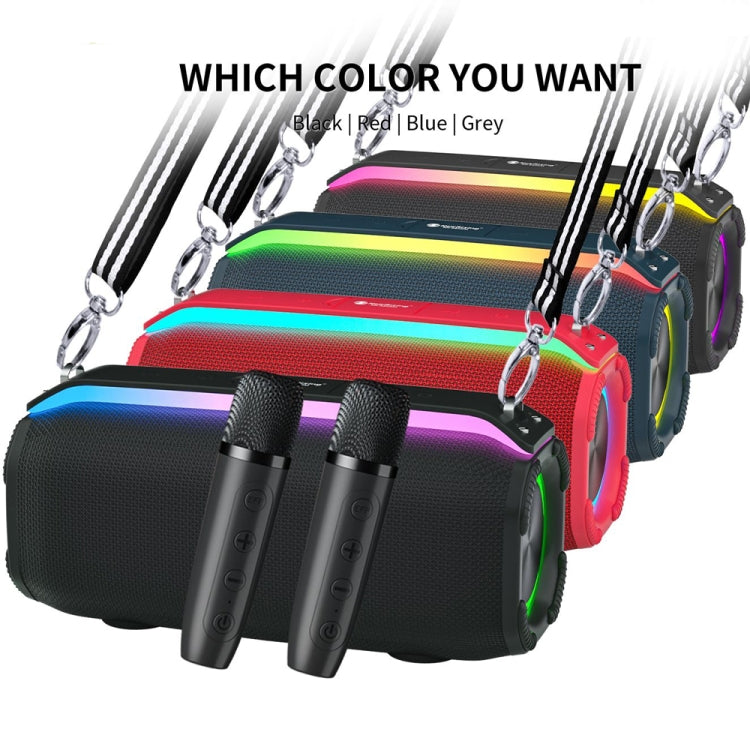 New RiXing NR8809 20W Outdoor Portable TWS Smart Wireless Bluetooth Speaker, Single Mic, Dual Mic