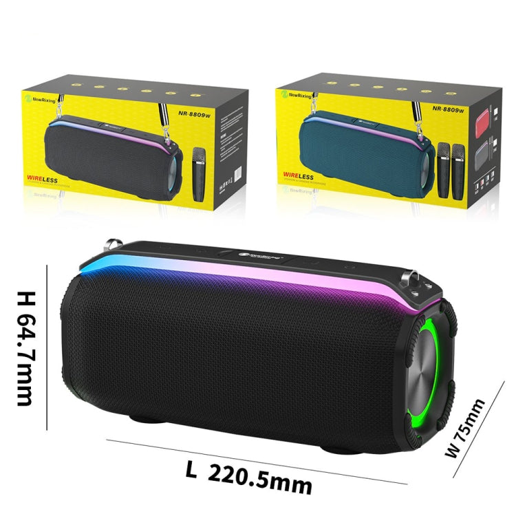 New RiXing NR8809 20W Outdoor Portable TWS Smart Wireless Bluetooth Speaker, Single Mic, Dual Mic