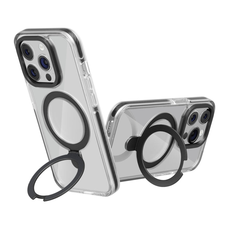 Kingsteel Wolf MagSafe Holder Transparent Phone Case, For iPhone 15 Pro Max, For iPhone 15 Pro, For iPhone 15 Plus, For iPhone 15