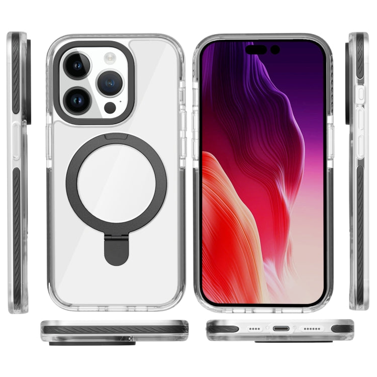 Kingsteel Wolf MagSafe Holder Transparent Phone Case, For iPhone 15 Pro Max, For iPhone 15 Pro, For iPhone 15 Plus, For iPhone 15