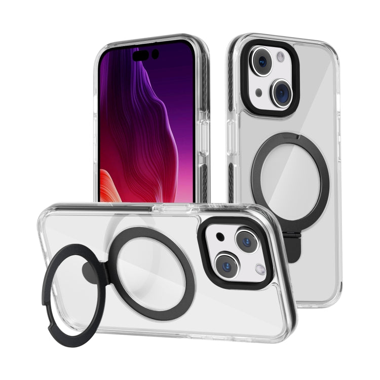 Kingsteel Wolf MagSafe Holder Transparent Phone Case, For iPhone 15 Pro Max, For iPhone 15 Pro, For iPhone 15 Plus, For iPhone 15