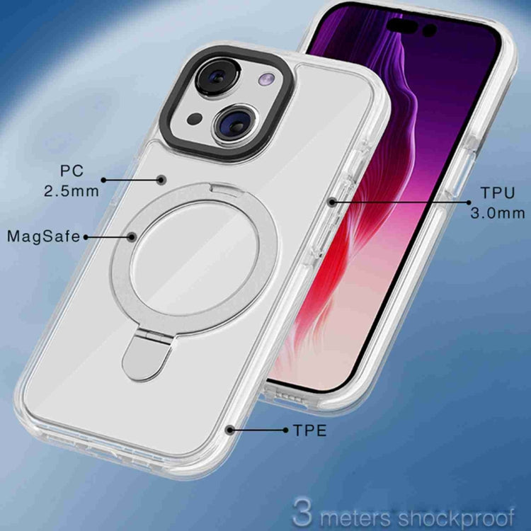 Kingsteel Wolf MagSafe Holder Transparent Phone Case, For iPhone 15 Pro Max, For iPhone 15 Pro, For iPhone 15 Plus, For iPhone 15