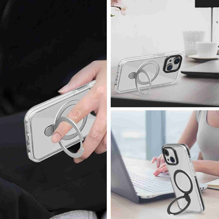 Kingsteel Wolf MagSafe Holder Transparent Phone Case, For iPhone 15 Pro Max, For iPhone 15 Pro, For iPhone 15 Plus, For iPhone 15