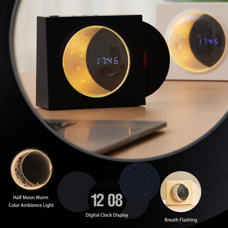 X09 Moon Clock Bluetooth Speaker Desktop Smart Wireless Speaker, X09 (Pink), X09 (Yellow), X09 (White), X09 (Black)