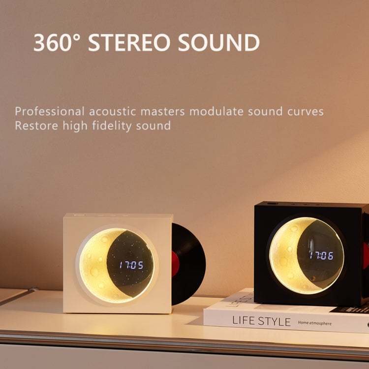 X09 Moon Clock Bluetooth Speaker Desktop Smart Wireless Speaker, X09 (Pink), X09 (Yellow), X09 (White), X09 (Black)