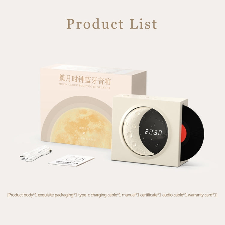 X09 Moon Clock Bluetooth Speaker Desktop Smart Wireless Speaker, X09 (Pink), X09 (Yellow), X09 (White), X09 (Black)