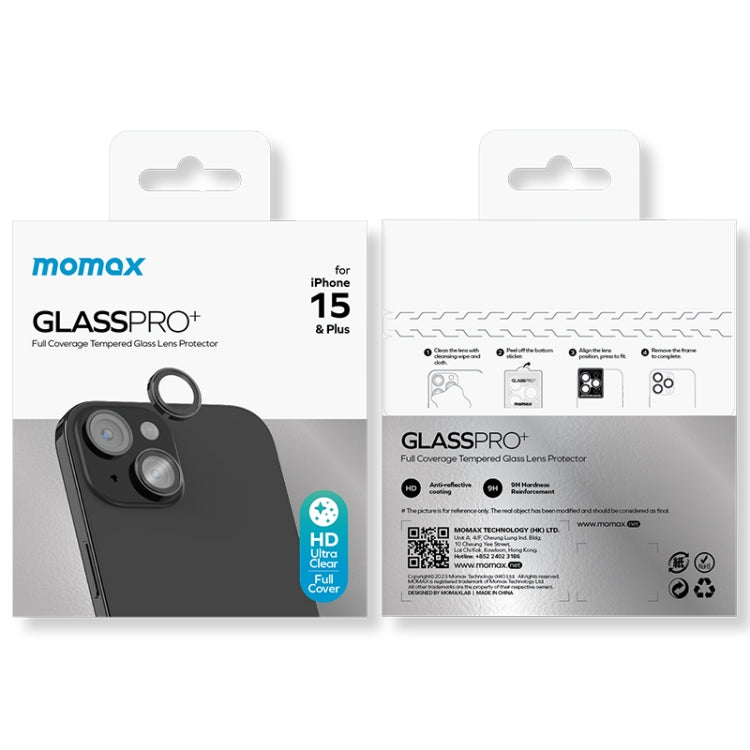 MOMAX Eagle Eye Independent Full Cover Phone Lens Glass Film, For iPhone 15 / 15 Plus