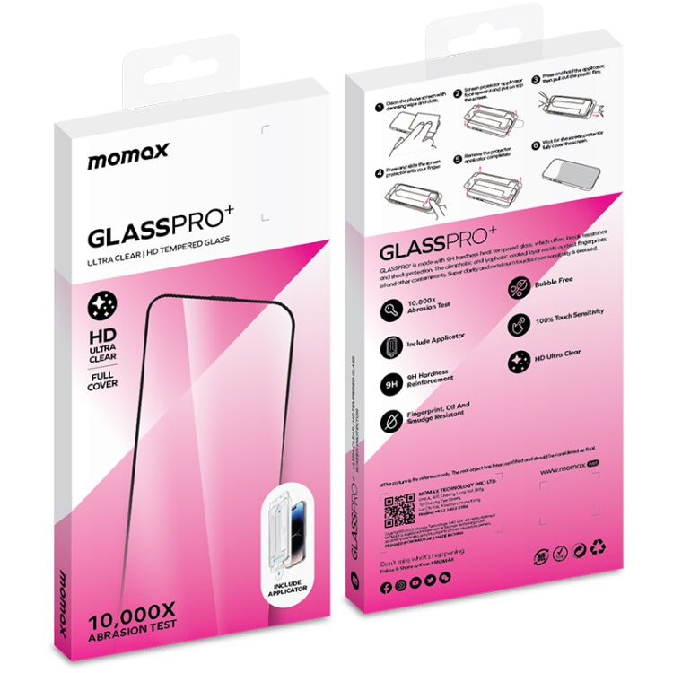 MOMAX 0.3mm 3D Full-screen Tempered Glass Film, For iPhone 15 Plus, For iPhone 15