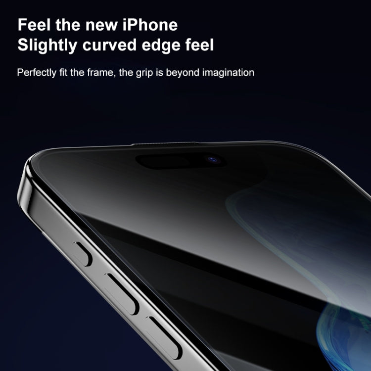 MOMAX 0.3mm 3D Anti-peep Tempered Glass Film, For iPhone 15 Pro Max, For iPhone 15 Pro, For iPhone 15 Plus, For iPhone 15