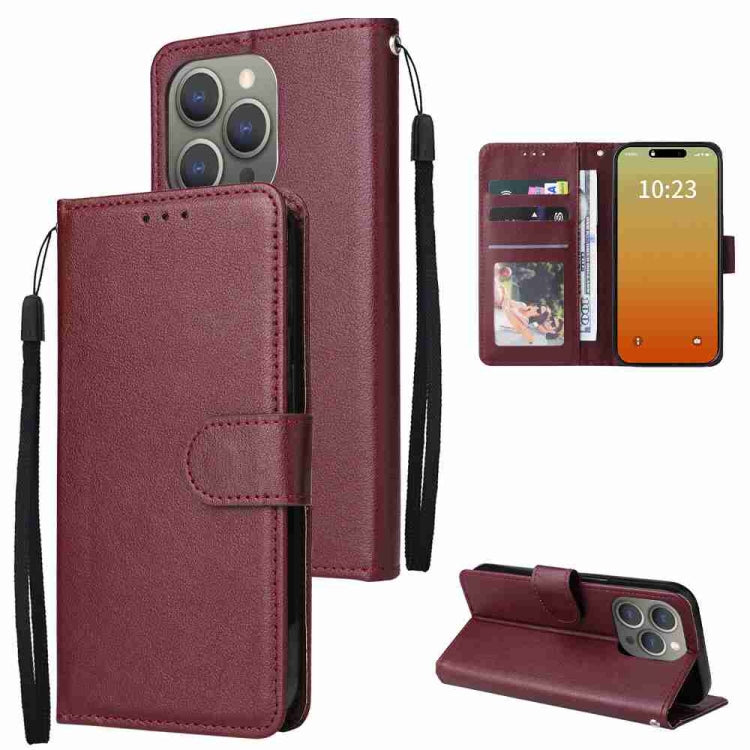 3-Card Slots Multifunctional Leather Phone Case, For iPhone 16, For iPhone 15 Pro Max, For iPhone 15 Pro, For iPhone 15 Plus