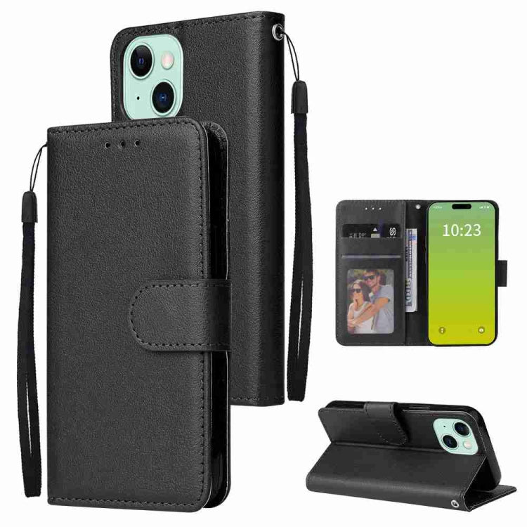 3-Card Slots Multifunctional Leather Phone Case, For iPhone 15