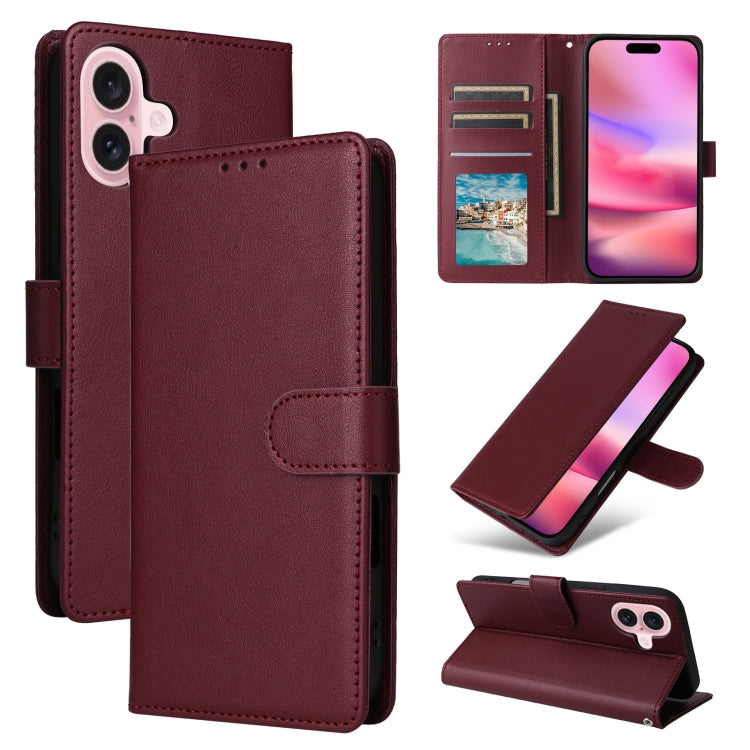 3-Card Slots Multifunctional Leather Phone Case, For iPhone 16, For iPhone 15 Pro Max, For iPhone 15 Pro, For iPhone 15 Plus