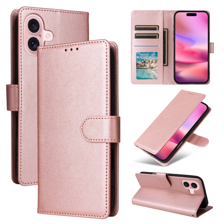 3-Card Slots Multifunctional Leather Phone Case, For iPhone 16e, For iPhone 16 Pro Max, For iPhone 16 Pro, For iPhone 16 Plus