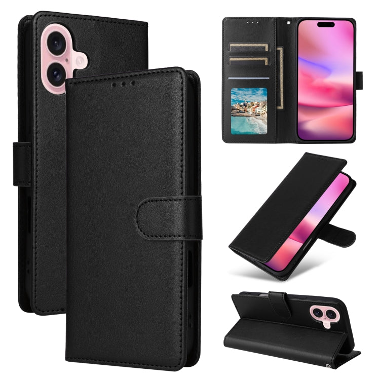 3-Card Slots Multifunctional Leather Phone Case, For iPhone 16e, For iPhone 16 Pro Max, For iPhone 16 Pro, For iPhone 16 Plus