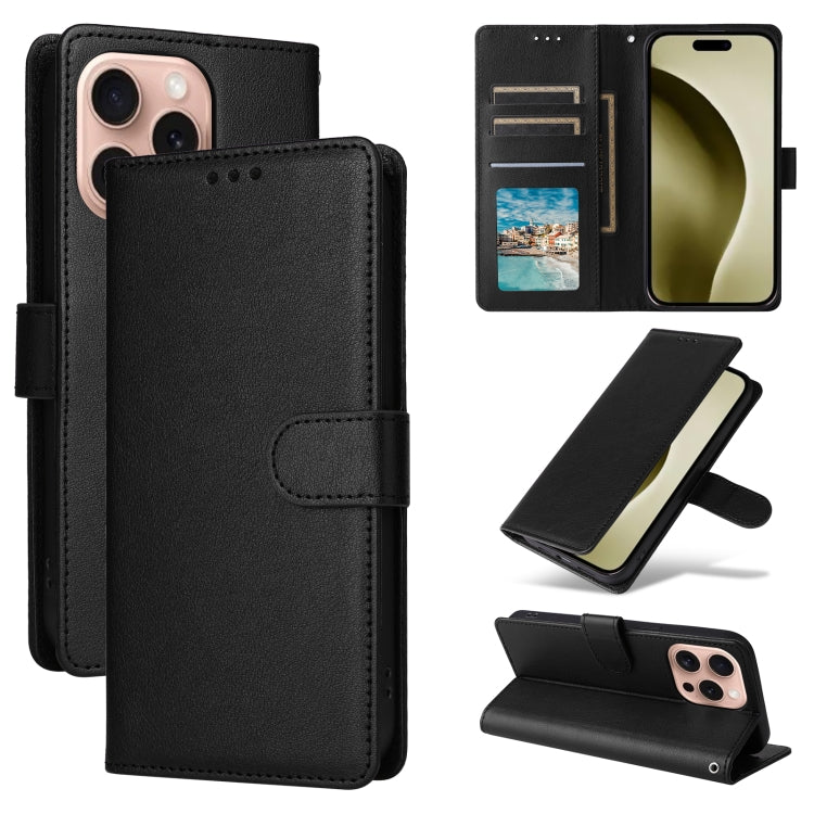 3-Card Slots Multifunctional Leather Phone Case, For iPhone 16e, For iPhone 16 Pro Max, For iPhone 16 Pro, For iPhone 16 Plus