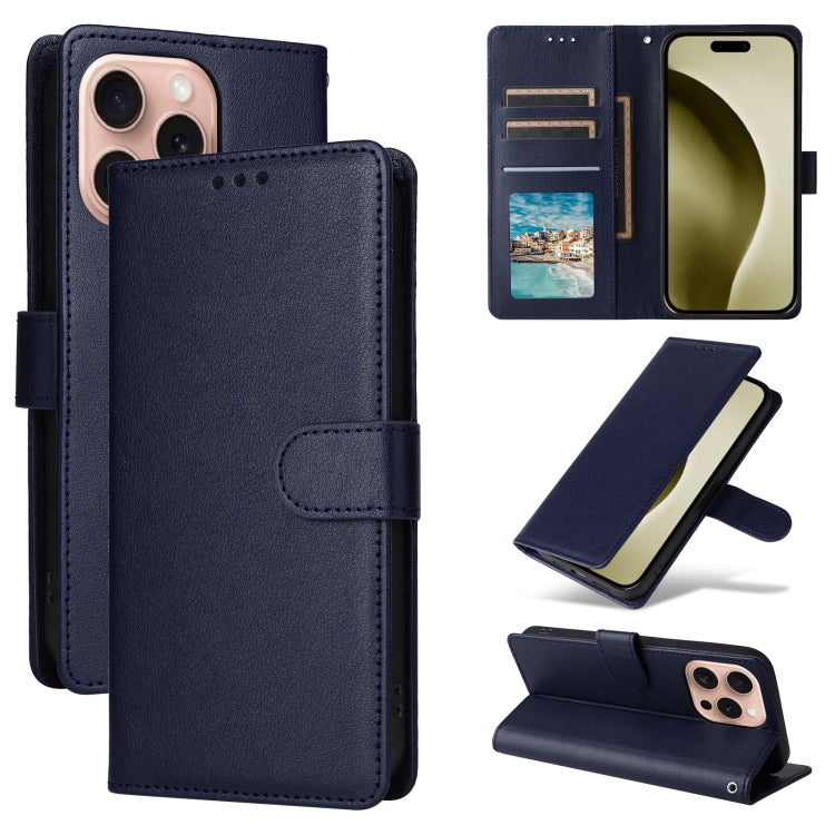 3-Card Slots Multifunctional Leather Phone Case, For iPhone 16e, For iPhone 16 Pro Max, For iPhone 16 Pro, For iPhone 16 Plus