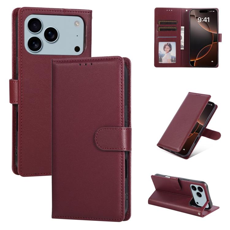 3-Card Slots Multifunctional Leather Phone Case, For iPhone 17 Pro Max, For iPhone 17 Pro, For iPhone 17, For iPhone 17 Air