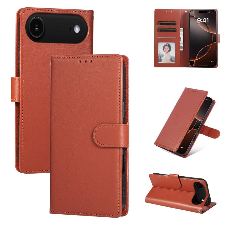3-Card Slots Multifunctional Leather Phone Case, For iPhone 16e, For iPhone 16 Pro Max, For iPhone 16 Pro, For iPhone 16 Plus