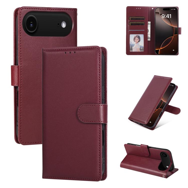 3-Card Slots Multifunctional Leather Phone Case, For iPhone 16e, For iPhone 16 Pro Max, For iPhone 16 Pro, For iPhone 16 Plus