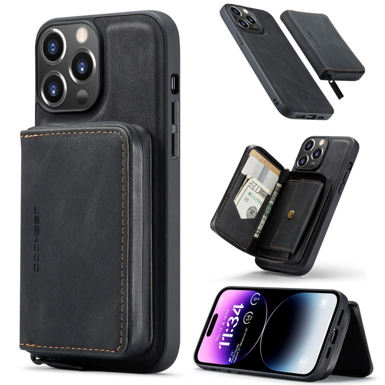 JEEHOOD Magnetic Zipper Wallet Leather Phone Case